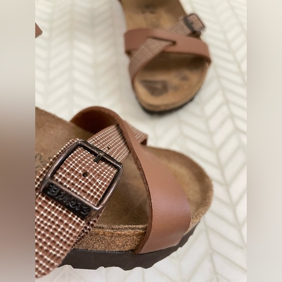 Birkenstock Birki’s Lillie Brown Plaid Ankle Strap Women 37 / US 6 Sandals Fall - Picture 7 of 7